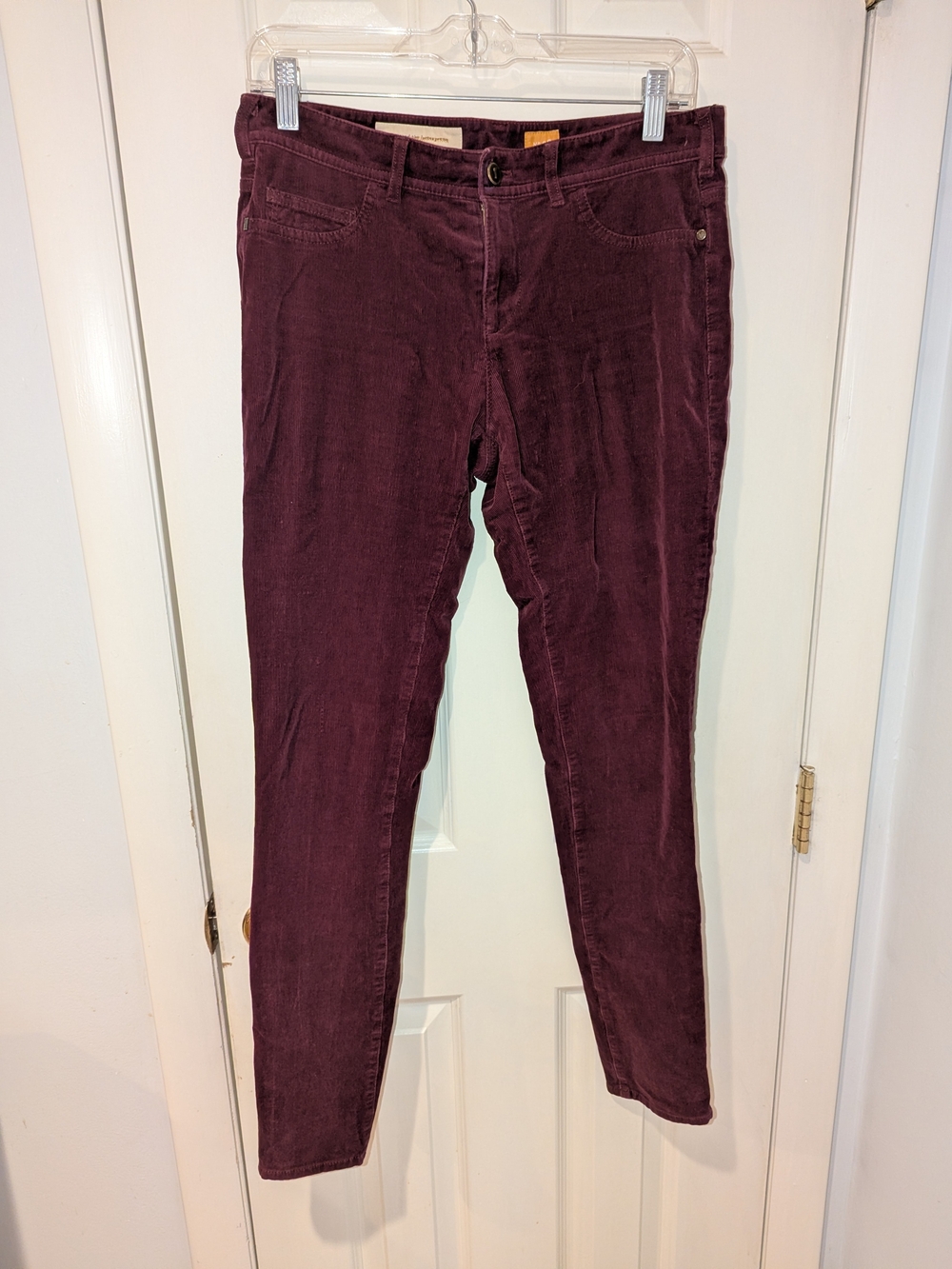Pilcro Women's Corduroy Slim Jeans in Deep Burgundy Size 28